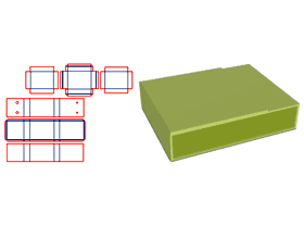 翻盖礼盒外V槽内半穿,盖双开门,盖相对