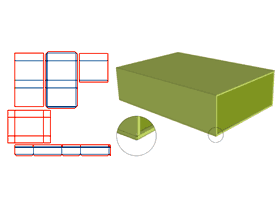书型翻盖V槽,内盒灰板V槽,内盒裱纸围边